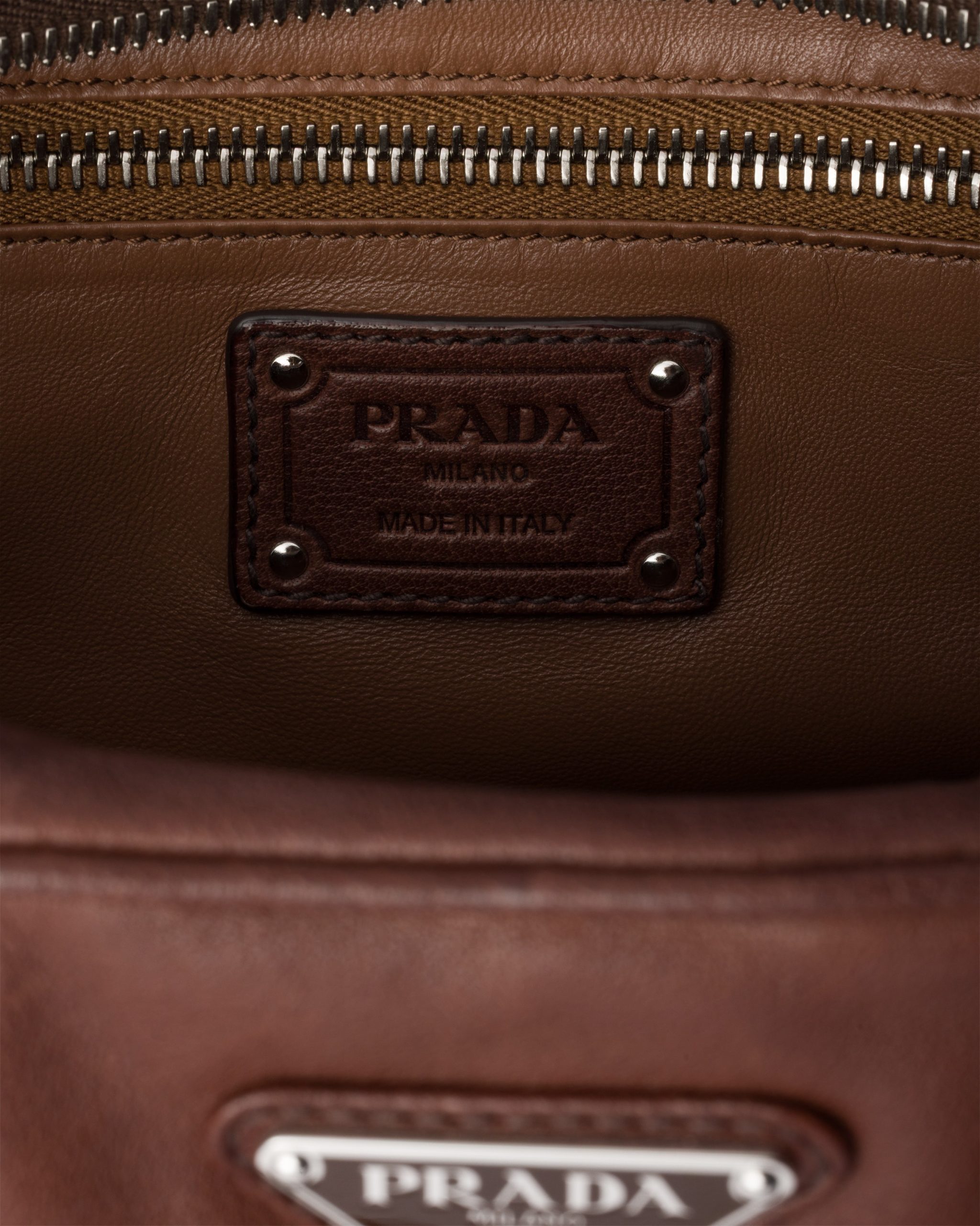 Prada Large washed leather top-handle bag - Image 7